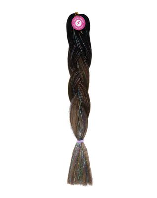 Poster Girl - Ombré Brown Braiding Hair With Rainbow Tinsel
