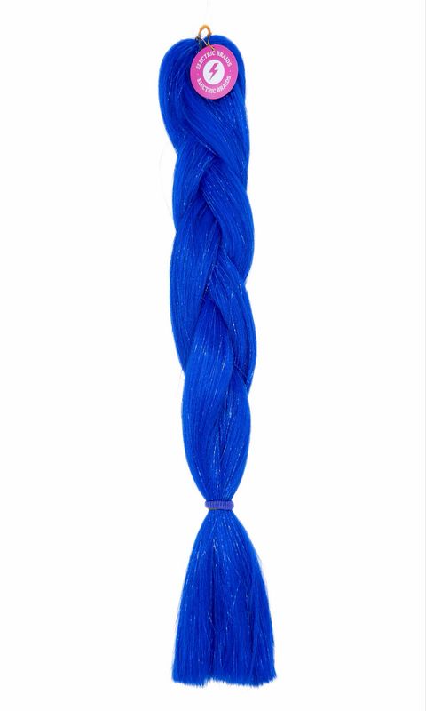 Cobalt - Blue Braiding Hair With Blue Tinsel