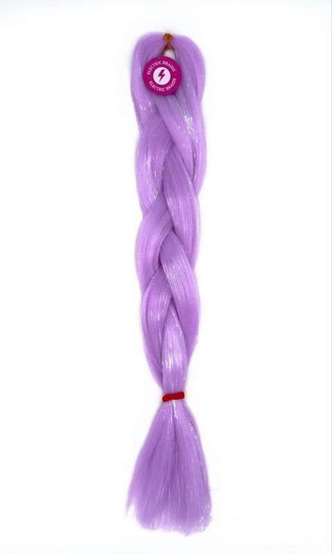 Violet - Pastel Purple Braiding Hair With Clear Tinsel