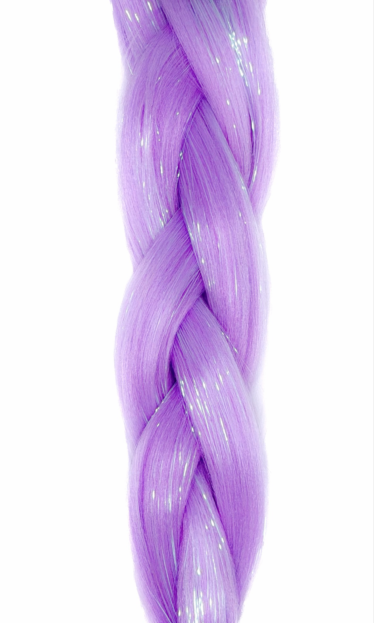 Violet - Pastel Purple Braiding Hair With Clear Tinsel