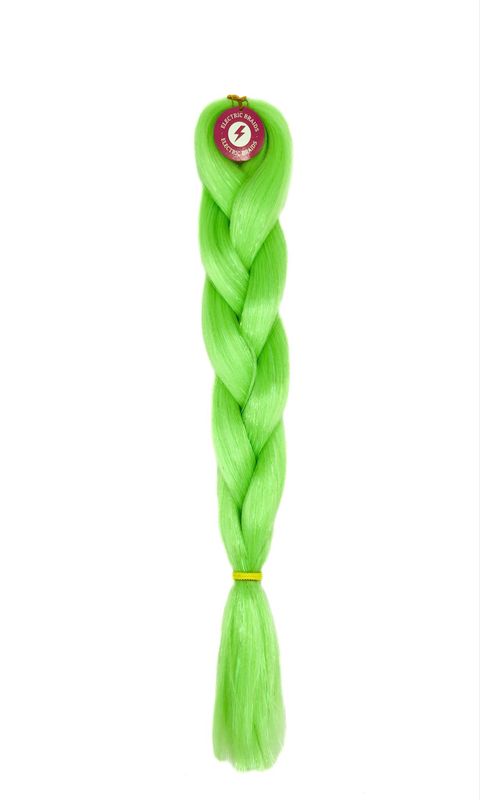 Olivine - Pastel Green Braiding Hair With Clear Tinsel