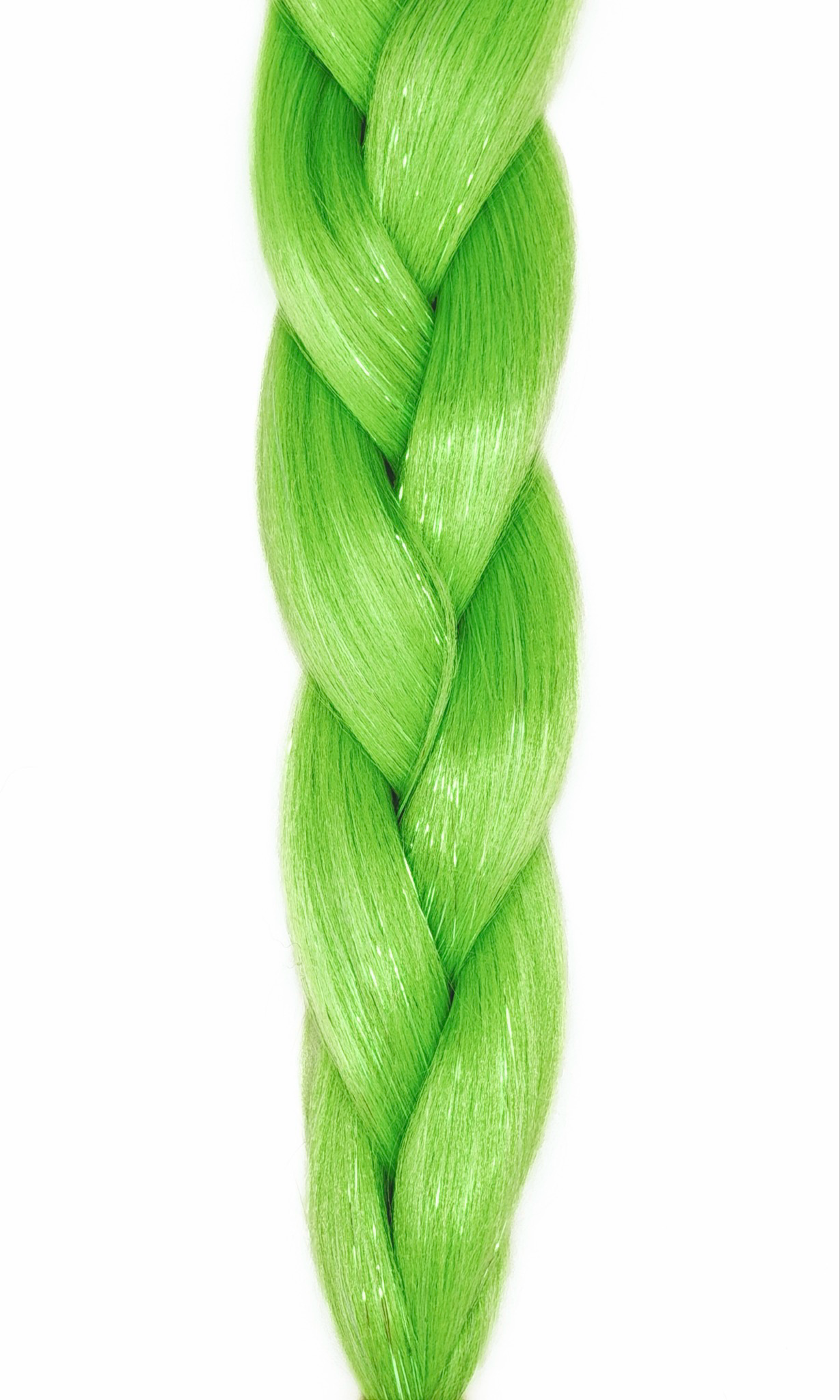 Olivine - Pastel Green Braiding Hair With Clear Tinsel