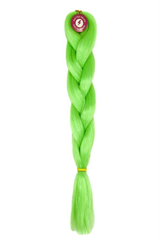 Olivine - Pastel Green Braiding Hair With Clear Tinsel