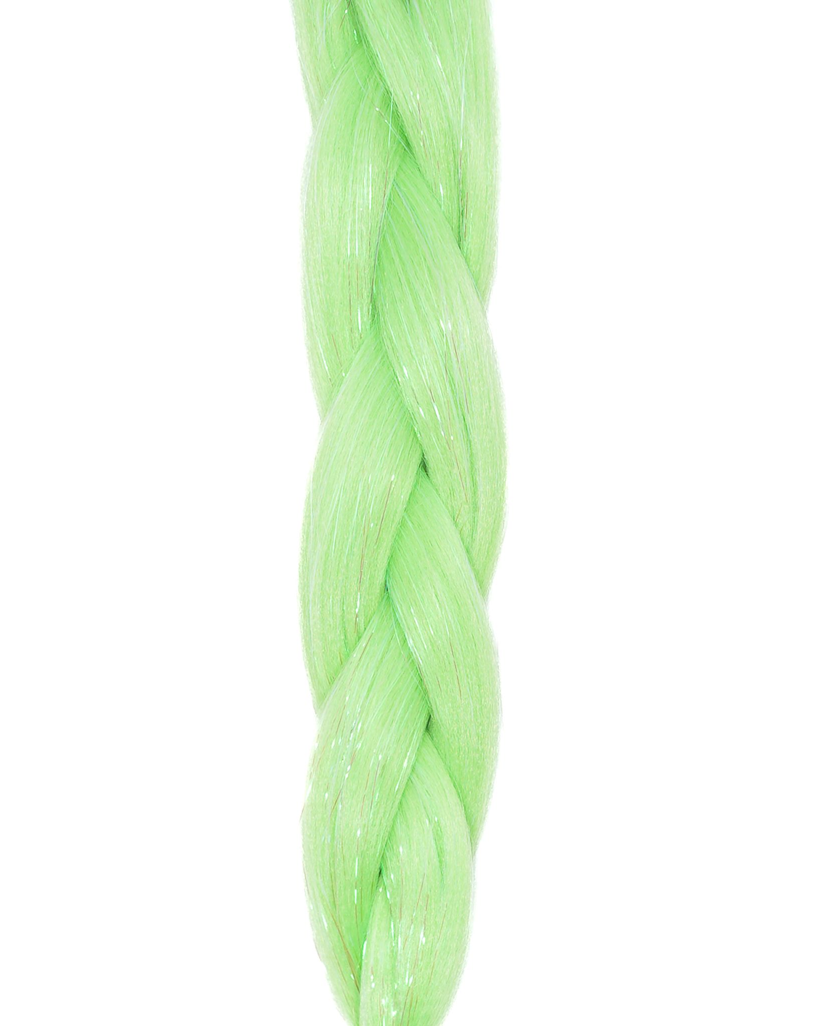 Olivine - Pastel Green Braiding Hair With Clear Tinsel
