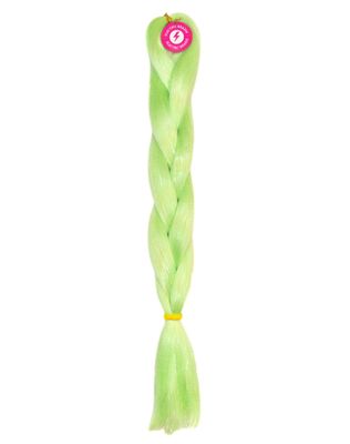 Olivine - Pastel Green Braiding Hair With Clear Tinsel Olivine - Pastel Green Braiding Hair With Clear Tinsel