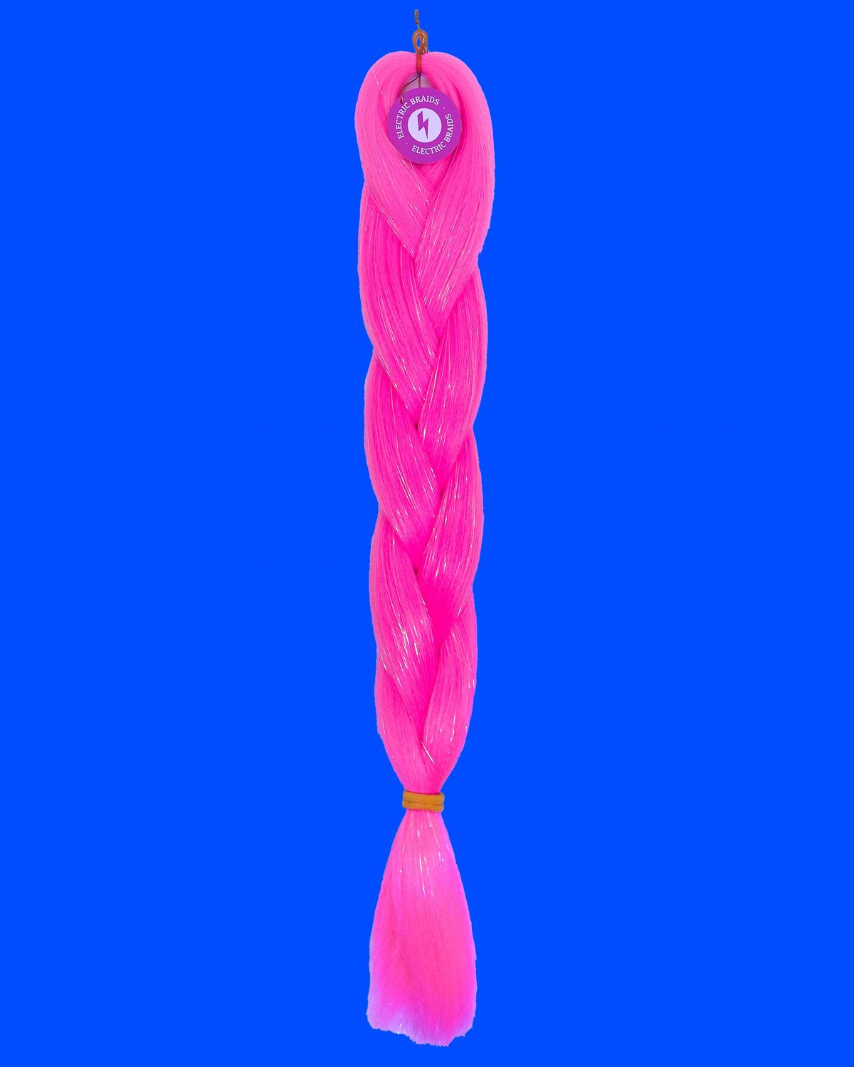 Tourmaline - UV Pink Braiding Hair With Clear Tinsel