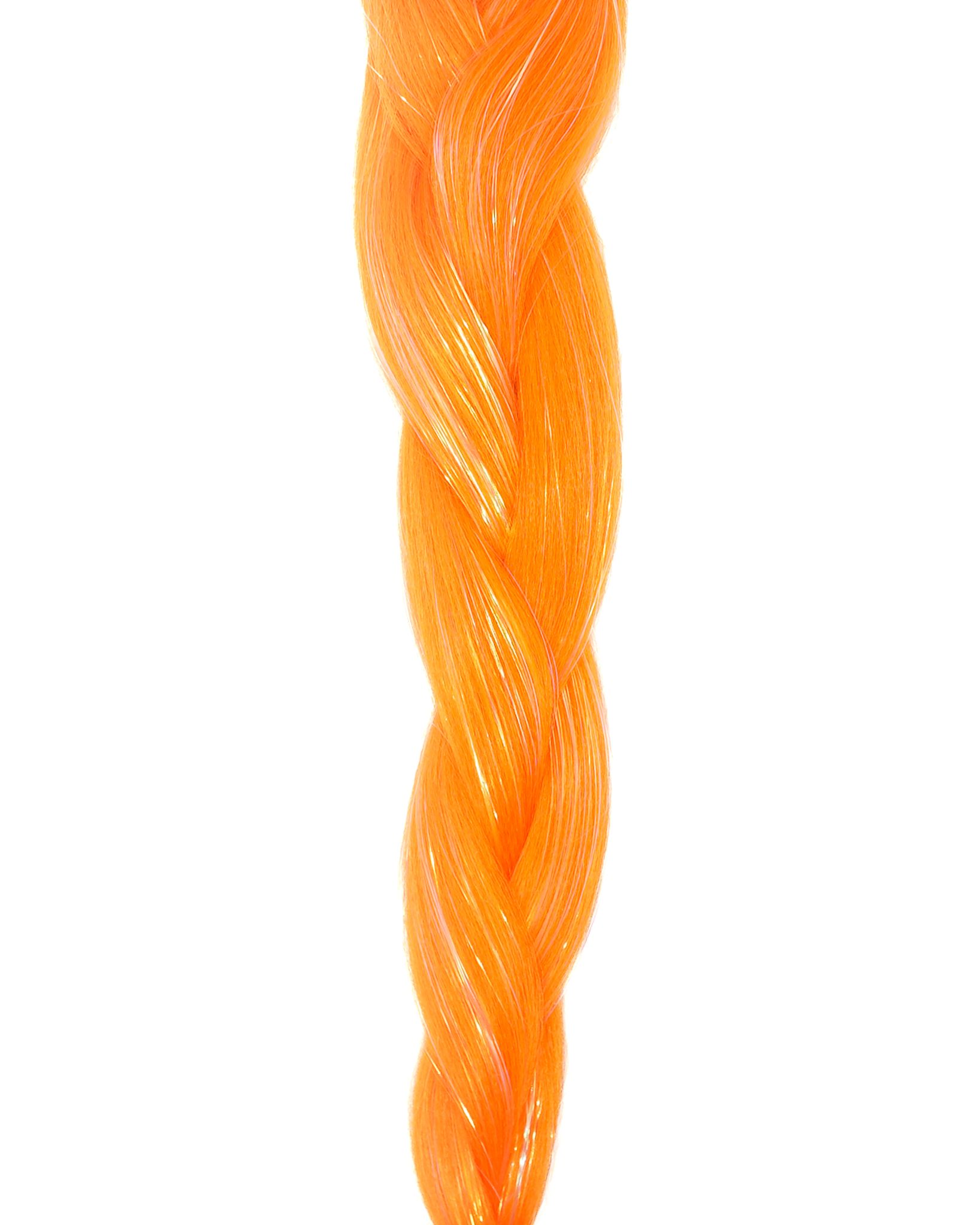 Amber - UV Orange Braiding Hair With Tinsel