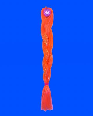 Amber - UV Orange Braiding Hair With Tinsel