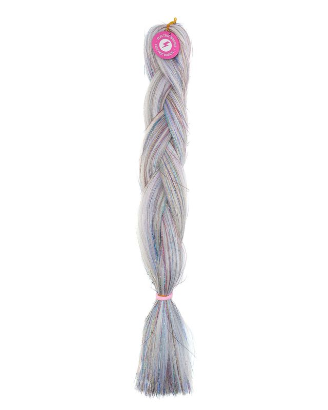 Moonstone - Gray Braiding Hair With Rainbow Tinsel