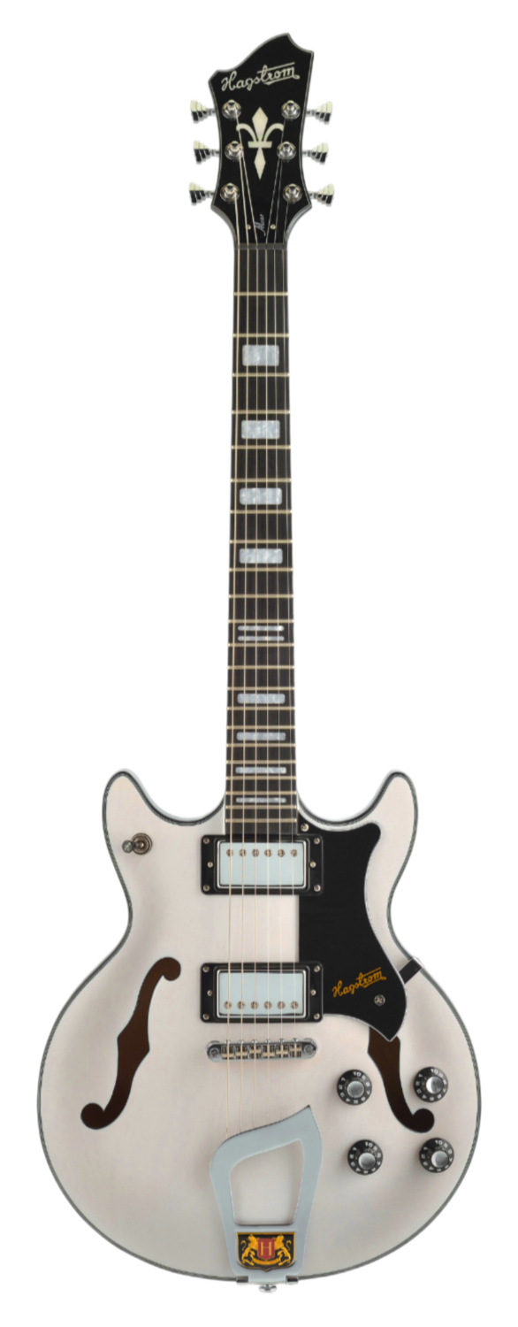 Hagstrom Alv-sft-u Alvar Compact Semi-hollow Body. Swedish Frost Gloss Finish