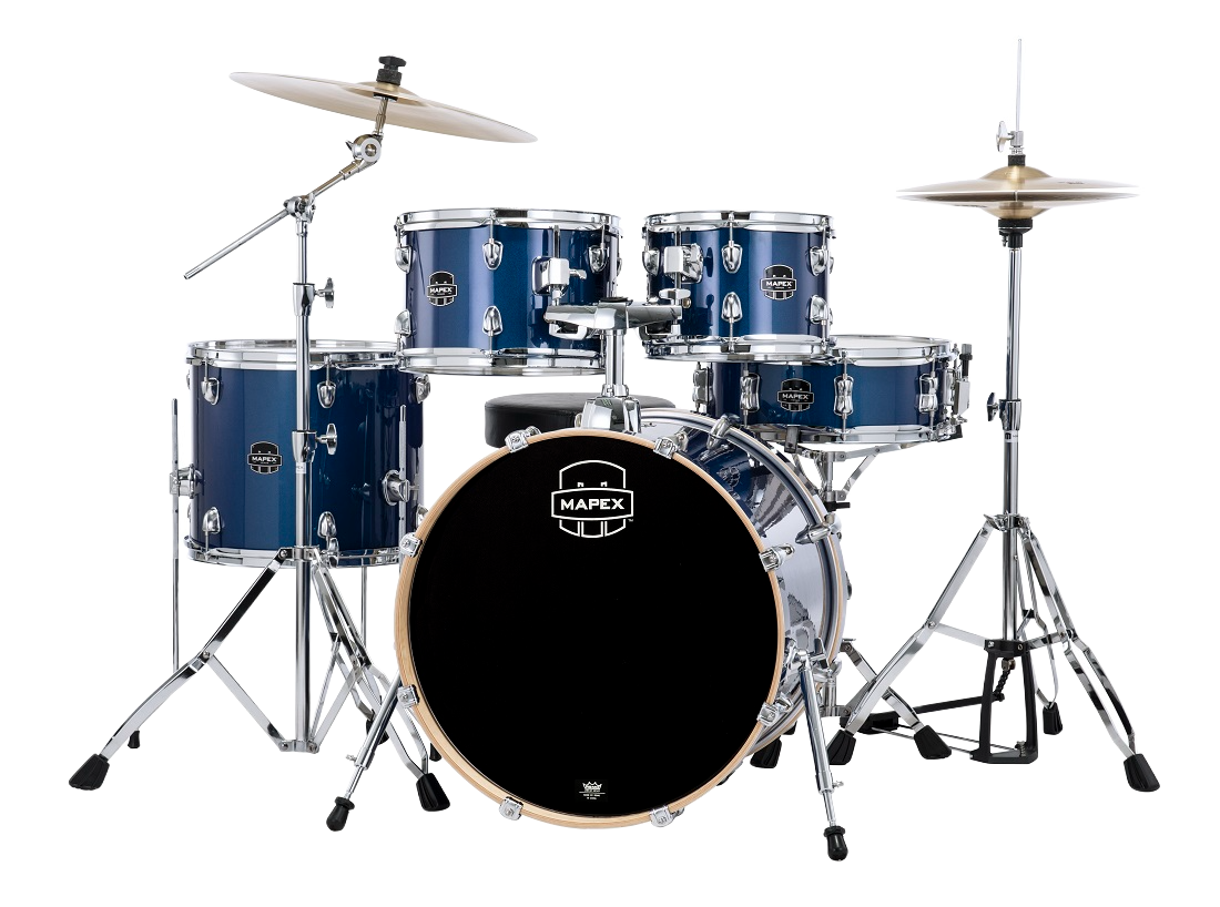 Mapex Venus 5 Piece Fusion Complete Setup - Soniclear™ Bearing Edges - 9 Ply 7.2 Mm Poplar Shells
