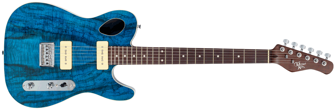 Michael Kelly Guitar Co. Electric Guitar 59 Port Thinline Transparent Blue
