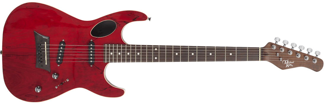 Michael Kelly Guitar Co. Electric Guitar Hybrid 60 Port Transparent Red