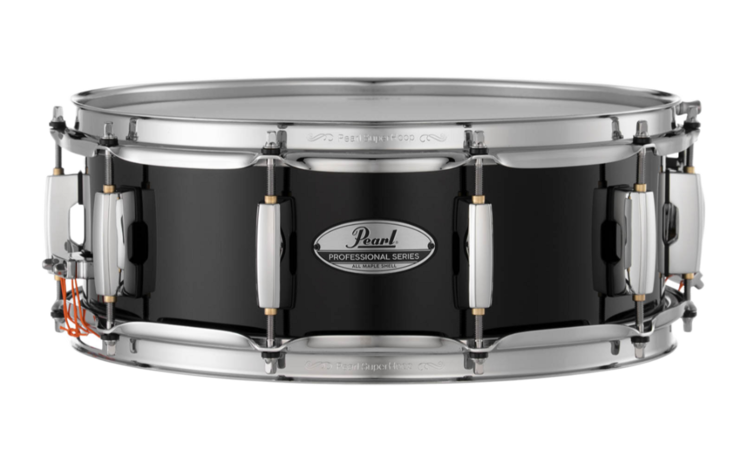 Pearl Professional Series Maple 14" X 5" Snare Drum In Piano Black (#103) Lacquer Finish