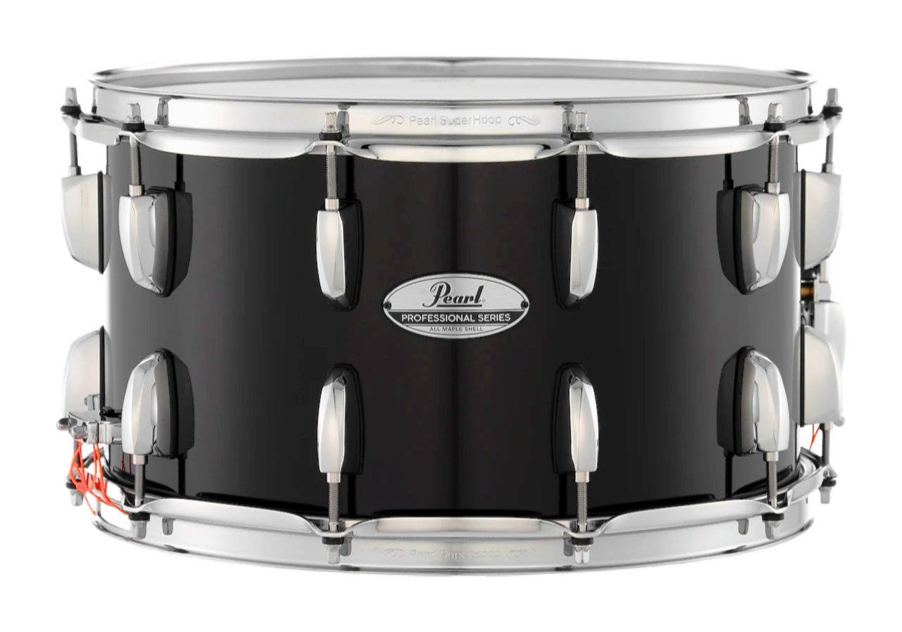 Pearl Professional Series Maple 14" X 8" Snare Drum In Piano Black (#103) Lacquer Finish