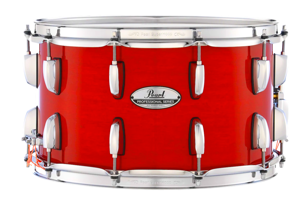 Pearl Professional Series Maple 14" X 8" Snare Drum In Sequoia Red (#110) Lacquer Finish