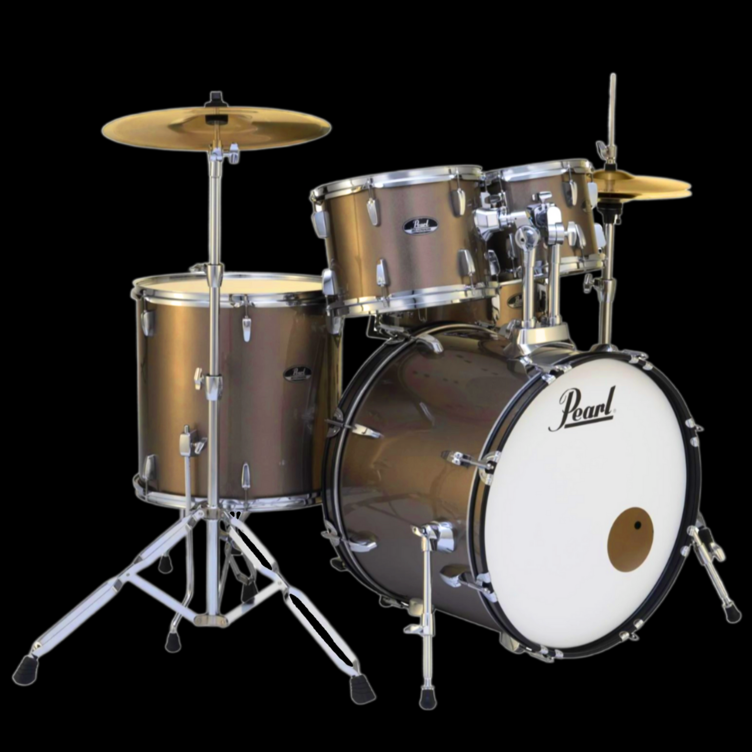 Pearl Roadshow 5-pc. Drum Set With Hardware And Cymbal Set In (#707) Bronze Metallic Finish