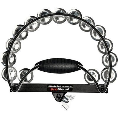 Rhythm Tech Pro Tambourine With Nickel/steel Jingles White/black