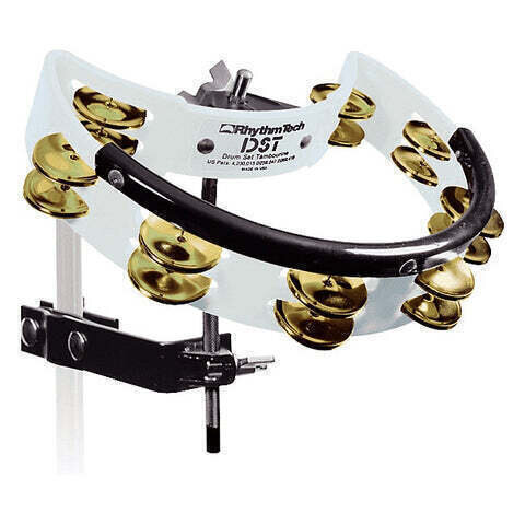 Rhythm Tech Tambourine Drum Set White Brass Jingles
