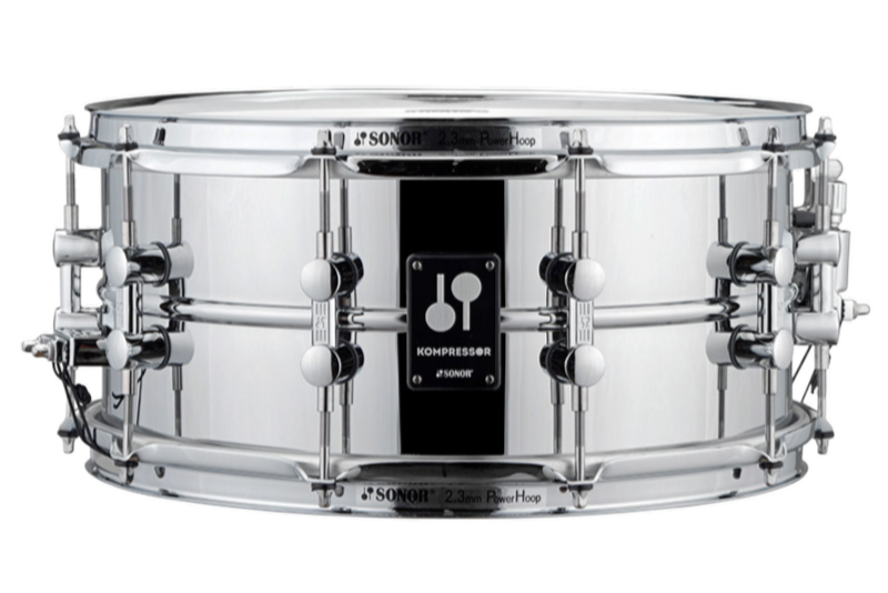 Sonor Kompressor Snare Drum, 14" X 6.5", Steel, Power Hoops, Chrome Plated