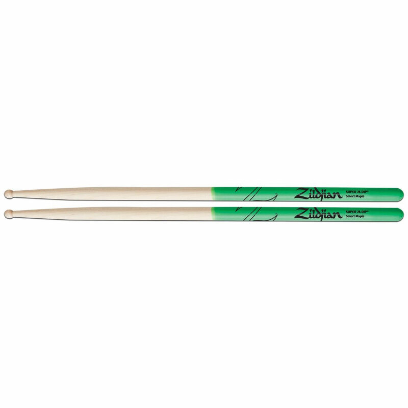 Super 7a Maple Green Dip Drumsticks