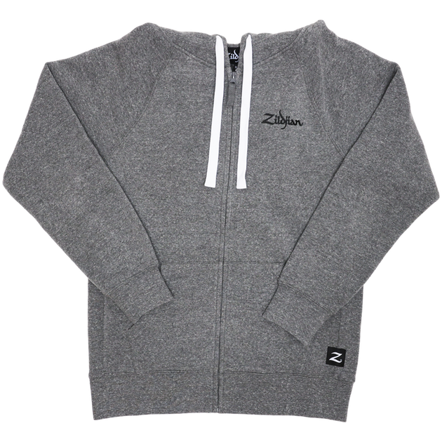 Zildjian Gray Zip Up Logo Hoodie – Sizes XS - 3XL