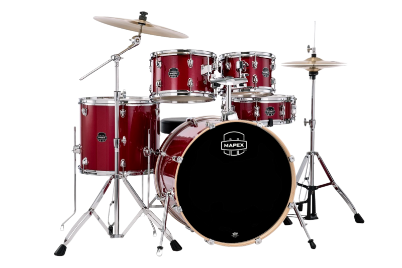 Mapex Venus 5 Piece Rock Complete Setup Soniclear™ Bearing Edges - 9 Ply 7.2 Mm Poplar Shells