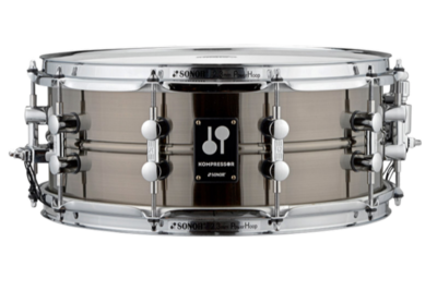 Sonor Kompressor Snare Drum, 14" X 5.75", Brass, Power Hoops, Black Nickel Plated