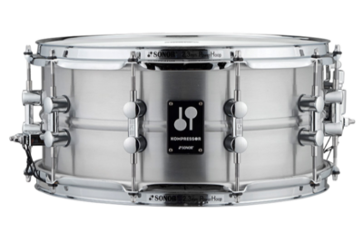 Sonor Kompressor Snare Drum, 14 Sonor Kompressor Snare Drum, 14" X 6.5", Aluminum, Power Hoops, Polished