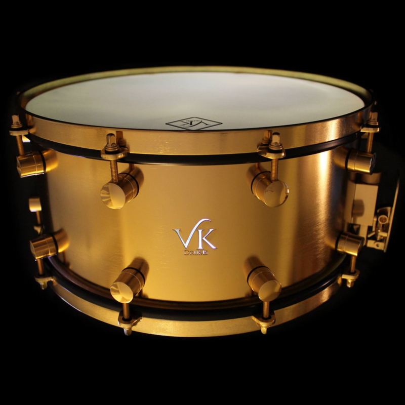 Vk Drums 14" X 6" 24k Gold Plated Stainless Snare Drum With 24k Gold Plated Stainless Hoops & Hardware