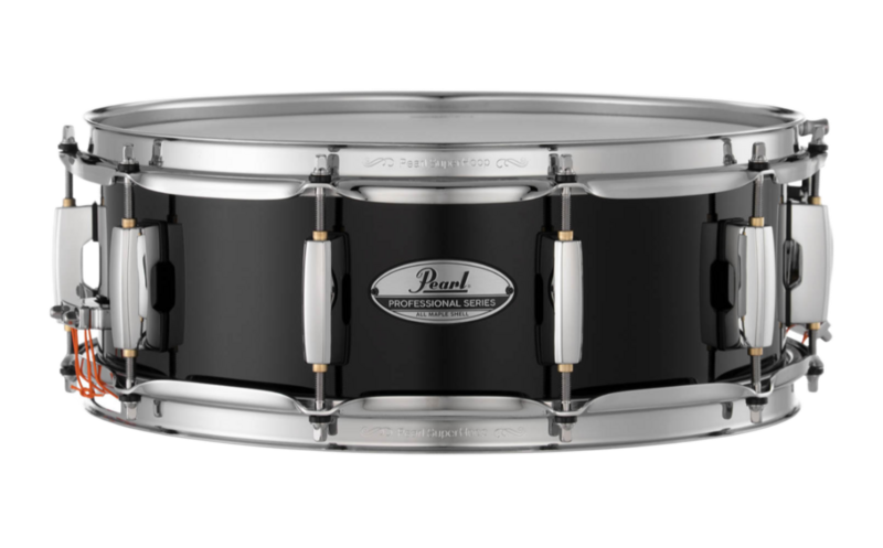 Pearl Professional Series Maple 14" X 5" Snare Drum In Piano Black (#103) Lacquer Finish
