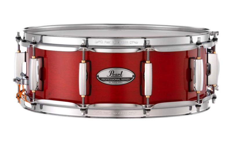 Pearl Professional Series Maple 14" X 5" Snare Drum In Sequoia Red (#110) Lacquer Finish