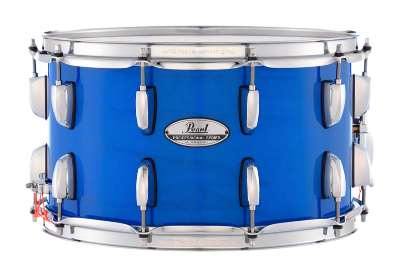 Pearl Professional Series Maple 14" X 8" Snare Drum In Sheer Blue (#113) Lacquer Finish
