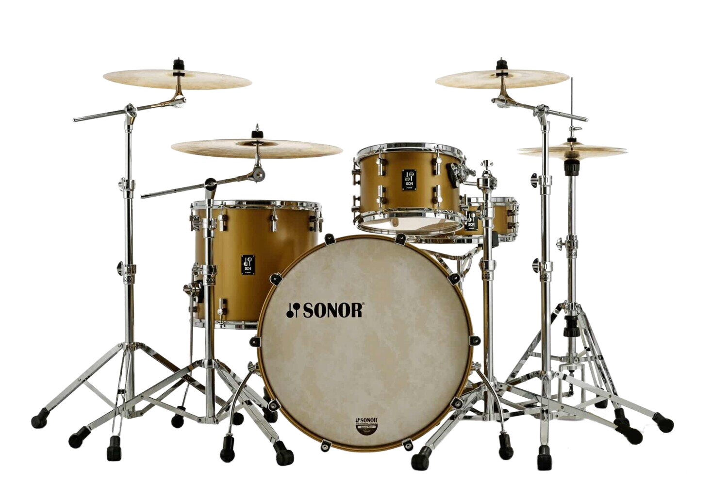 Sonor Sq1 20" 3-pc Shell Pack-satin Gold Metallic