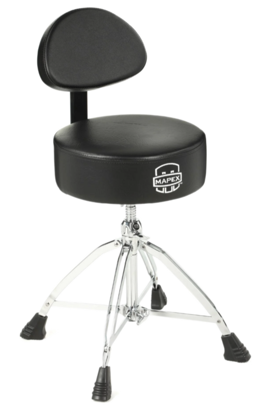 Mapex Round Top Drum Throne W/ Backrest And Double Braced Quad Legs