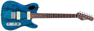 Michael Kelly Guitar Co. Electric Guitar 59 Port Thinline Transparent Blue