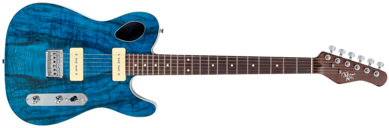 Michael Kelly Guitar Co. Electric Guitar 59 Port Thinline Transparent Blue