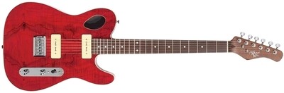 Michael Kelly Guitar Co. Electric Guitar 59 Port Thinline Transparent Red