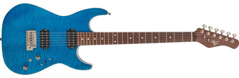 Michael Kelly Guitar Co. Electric Guitar 62 Flame Solid Body Transparent Blue