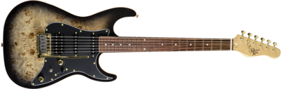 Michael Kelly Guitar Co. Electric Guitar Custom Collection 60 Black Burl Burst H/s/s (Gold Hardware) Pau Ferro Fretboard
