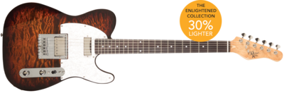 Michael Kelly Guitar Co. Electric Guitar Enlightened 55 Tigers Eye Burst Pau Ferro Fretboard