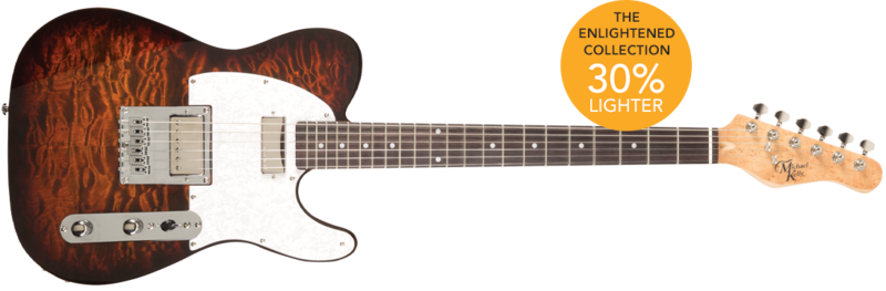 Michael Kelly Guitar Co. Electric Guitar Enlightened 55 Tigers Eye Burst Pau Ferro Fretboard