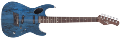 Michael Kelly Guitar Co. Electric Guitar Hybrid 60 Port Transparent Blue