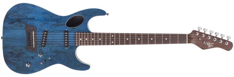 Michael Kelly Guitar Co. Electric Guitar Hybrid 60 Port Transparent Blue