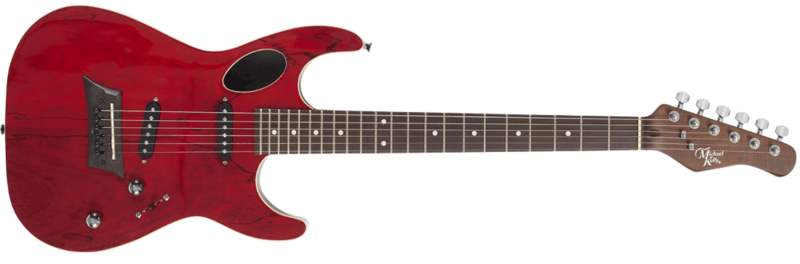 Michael Kelly Guitar Co. Electric Guitar Hybrid 60 Port Transparent Red