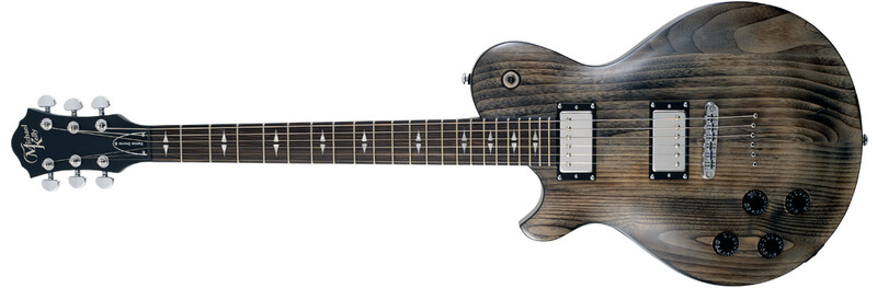 Michael Kelly Guitar Co. Electric Guitar Patriot Decree Op Lefty With Faded Black Finish With Open Pore Ebony Fretboard