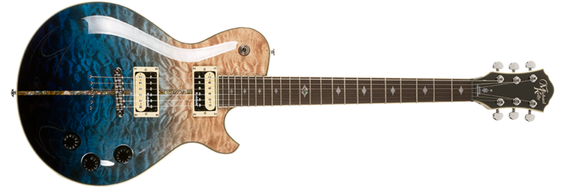 Michael Kelly Guitar Co. Electric Guitar Patriot Instinct Blue Fade. H/h Pau Ferro Fretboard