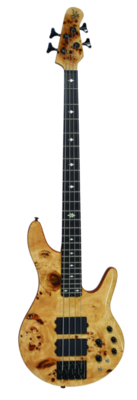 Michael Kelly Guitar Co. Pinnacle 4-string Electric Bass Guitar With Natural Burl Finish