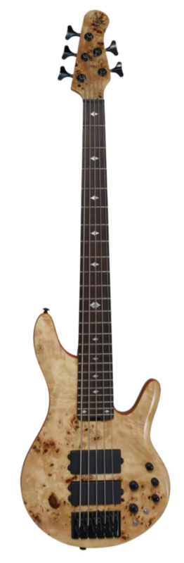 Michael Kelly Guitar Co. Pinnacle 5-string Electric Bass Guitar With Natural Burl Finish