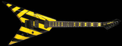 Washburn V260fr Michael Sweet Signature Parallaxe V Electric Guitar 2023 - Black & Yellow Striped Gloss Paint Finish